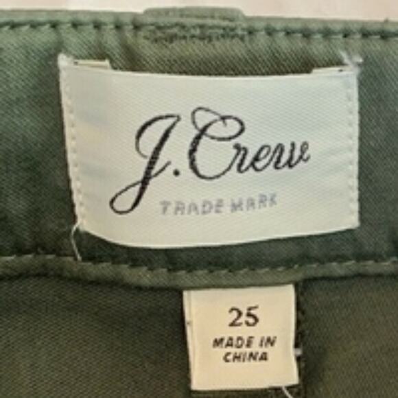 J. Crew 25 9" Cargo Toothpick Distressed Fatigue - Picture 7 of 7